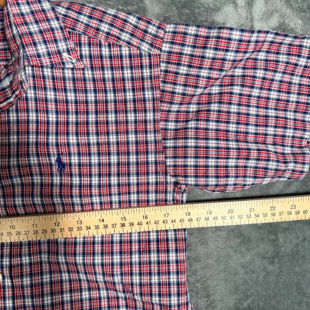 Ralph Lauren Boys Short Sleeve Button Down Shirt M 12-14 Multicolor‎ Plaid